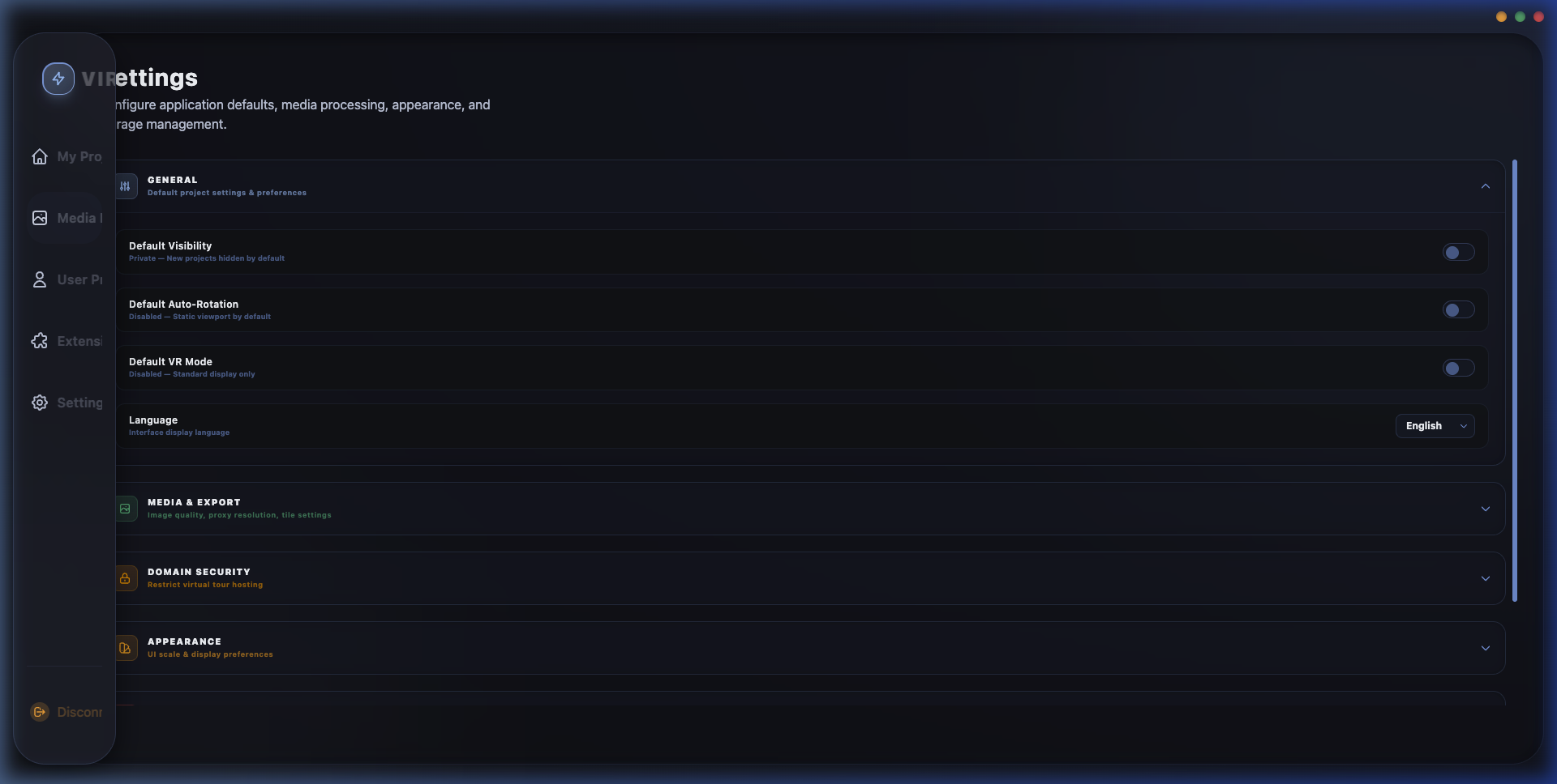Settings View